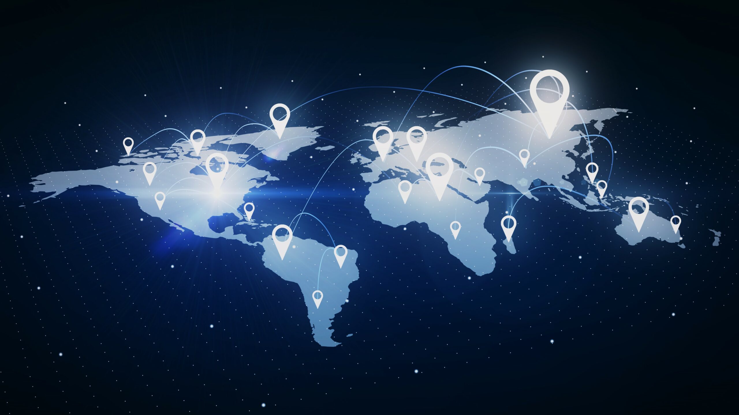 Glowing blue map background